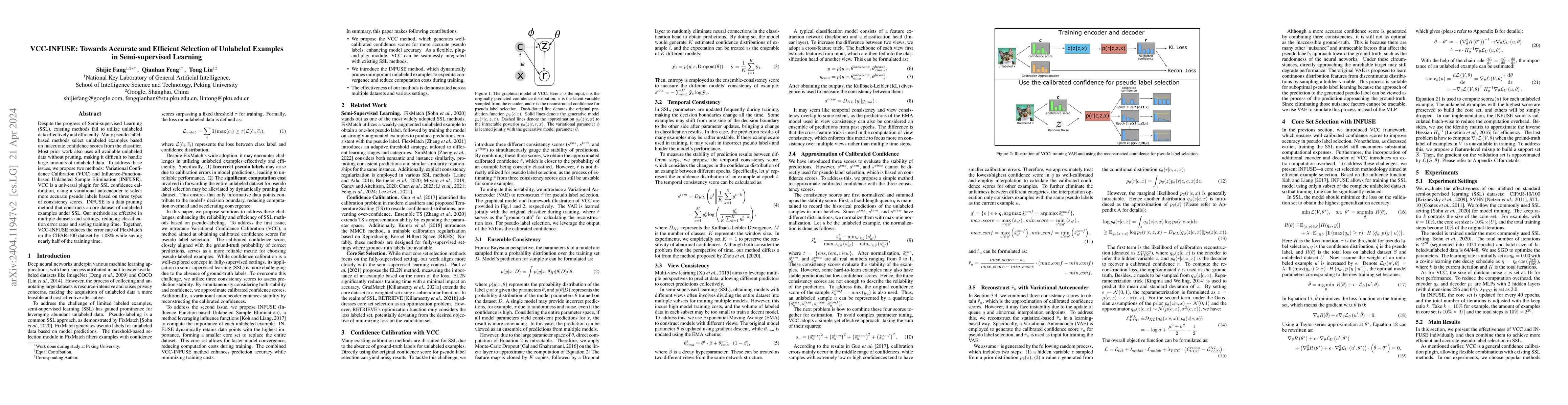 Thumbnail for VCC-INFUSE: Towards Accurate and Efficient Selection of Unlabeled
  Examples in Semi-supervised Learning