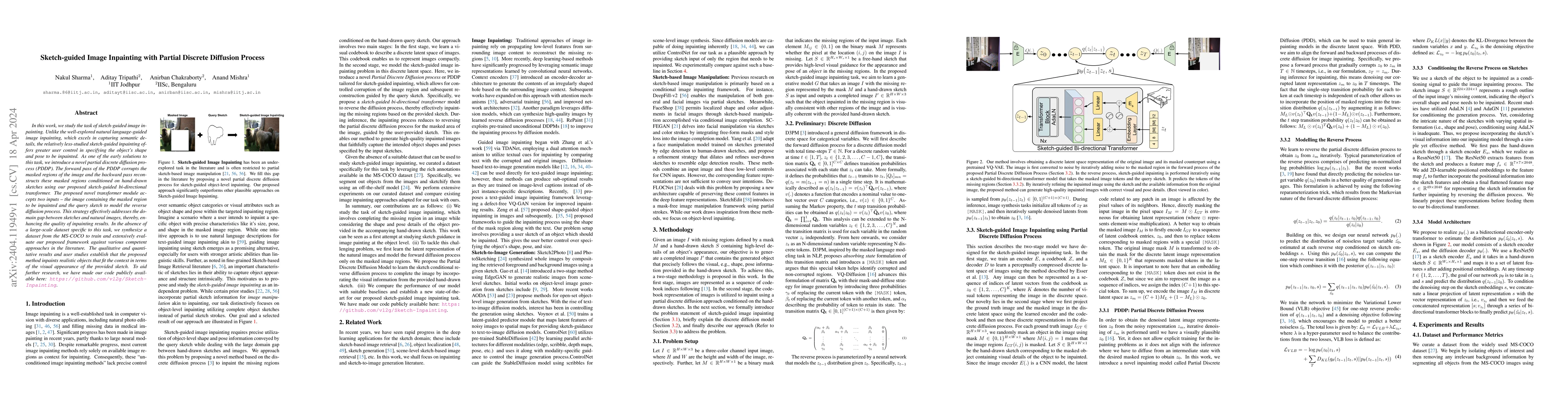 Thumbnail for Sketch-guided Image Inpainting with Partial Discrete Diffusion Process