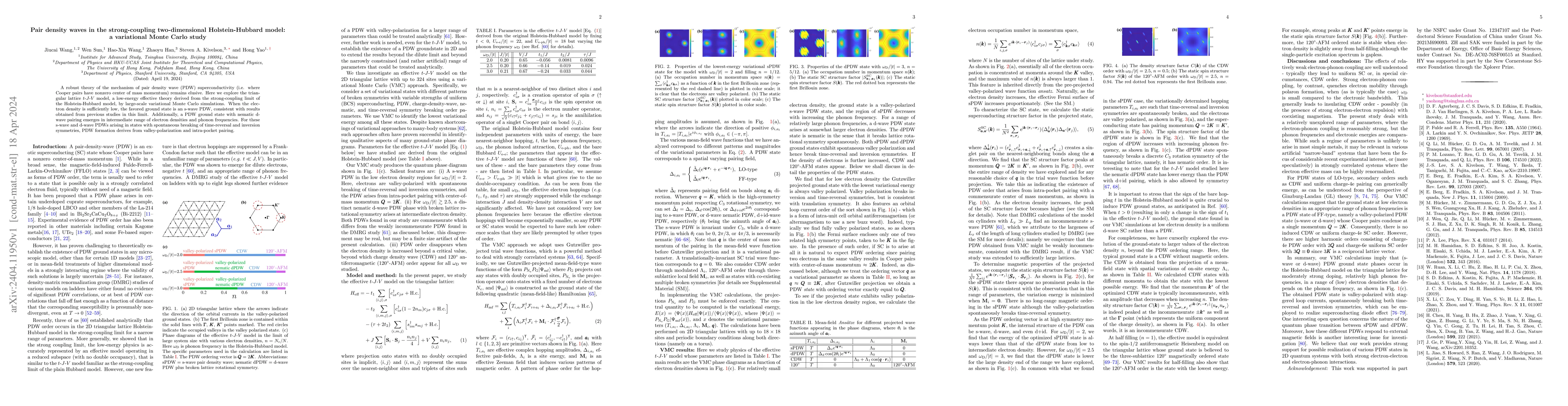 Thumbnail for Pair density waves in the strong-coupling two-dimensional
  Holstein-Hubbard model: a variational Monte Carlo study