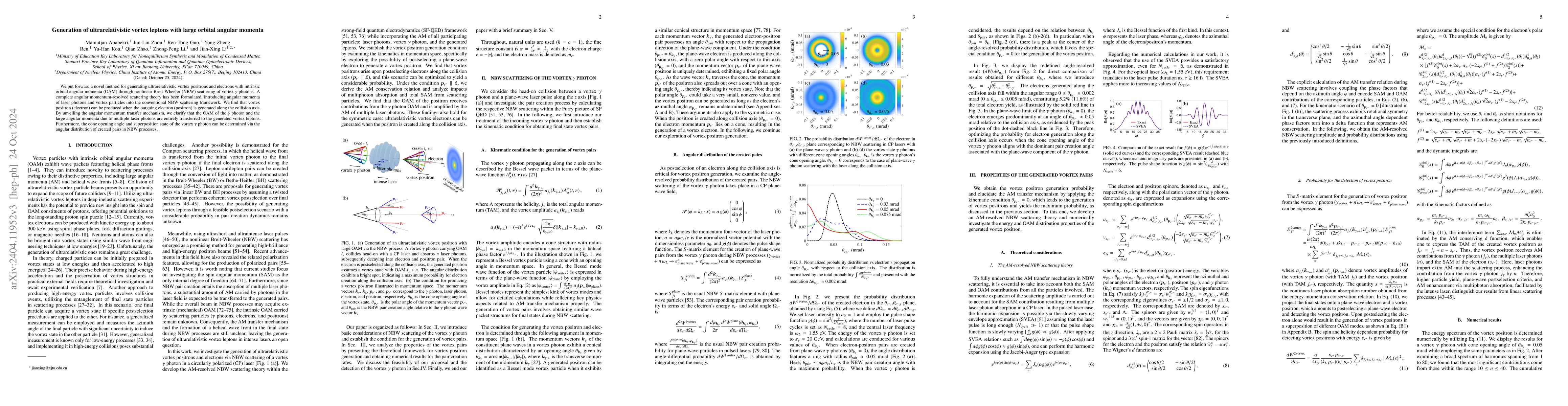 Thumbnail for Generation of Ultrarelativistic Vortex Leptons with Large Orbital
  Angular Momenta