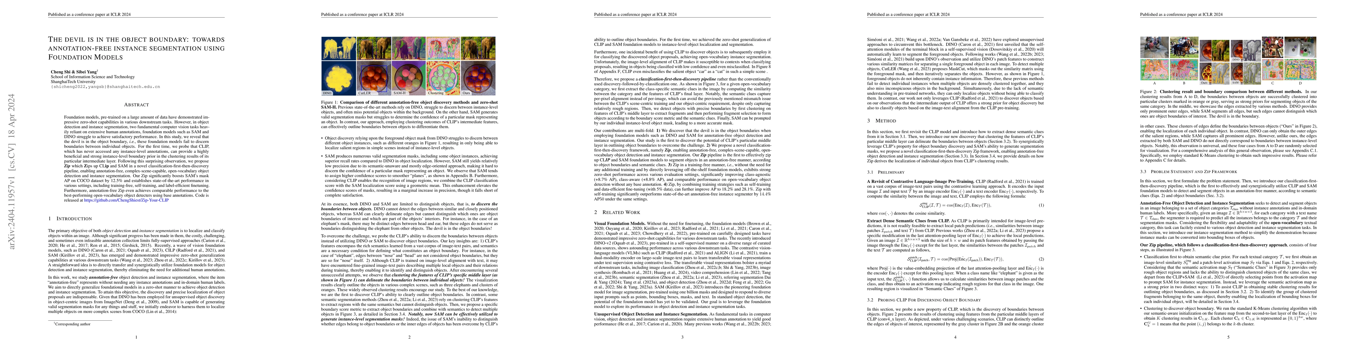 Thumbnail for The devil is in the object boundary: towards annotation-free instance
  segmentation using Foundation Models