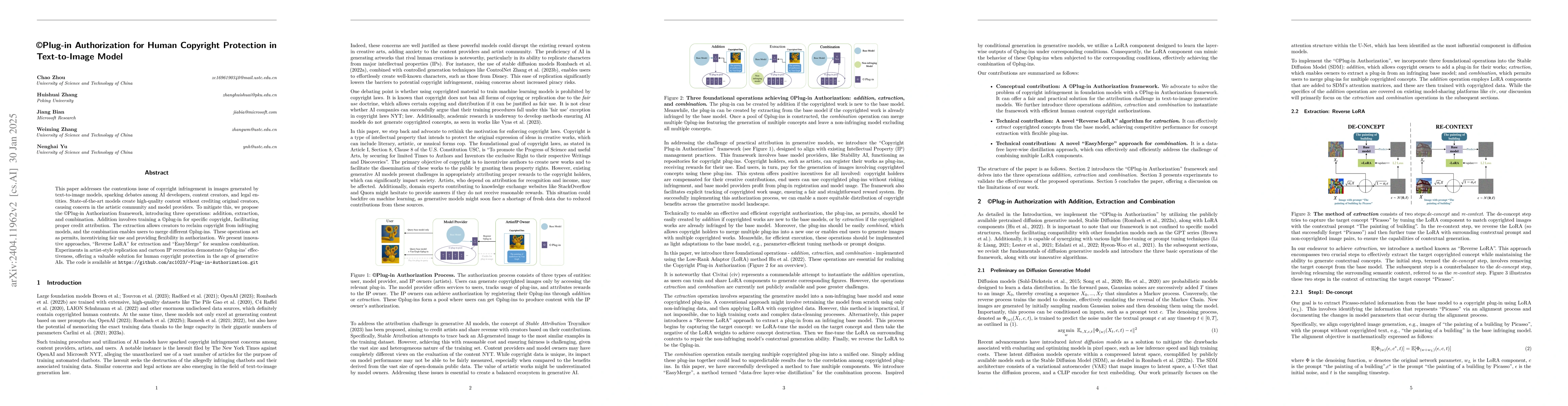 Thumbnail for \copyright Plug-in Authorization for Human Content Copyright Protection
  in Text-to-Image Model