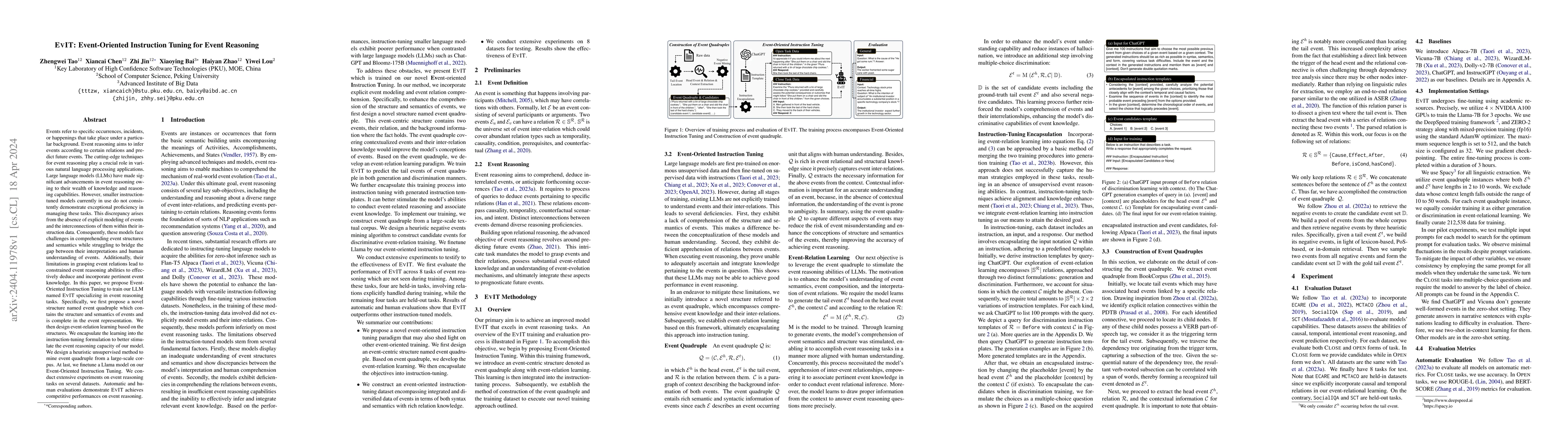 Thumbnail for EVIT: Event-Oriented Instruction Tuning for Event Reasoning