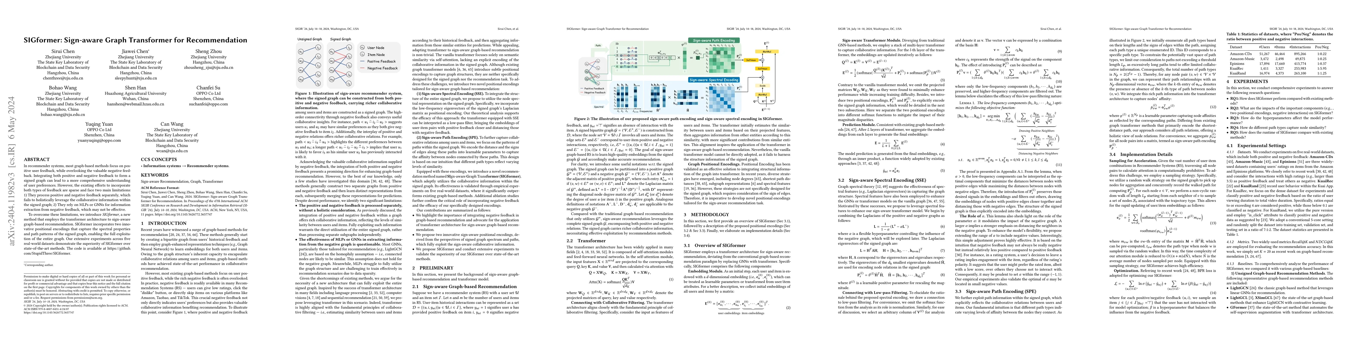 Thumbnail for SIGformer: Sign-aware Graph Transformer for Recommendation