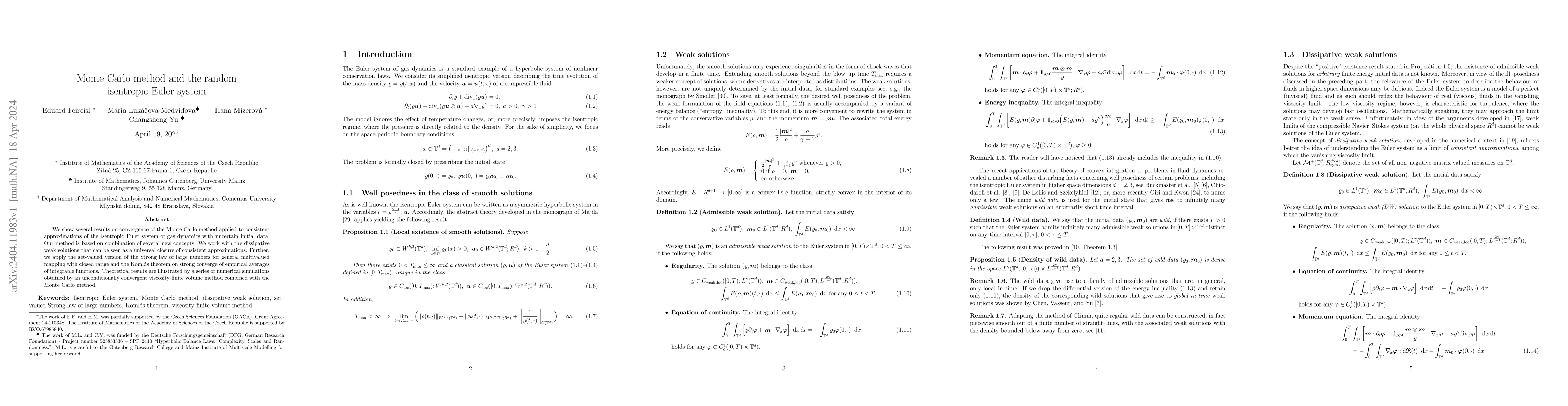 Thumbnail for Monte Carlo method and the random isentropic Euler system