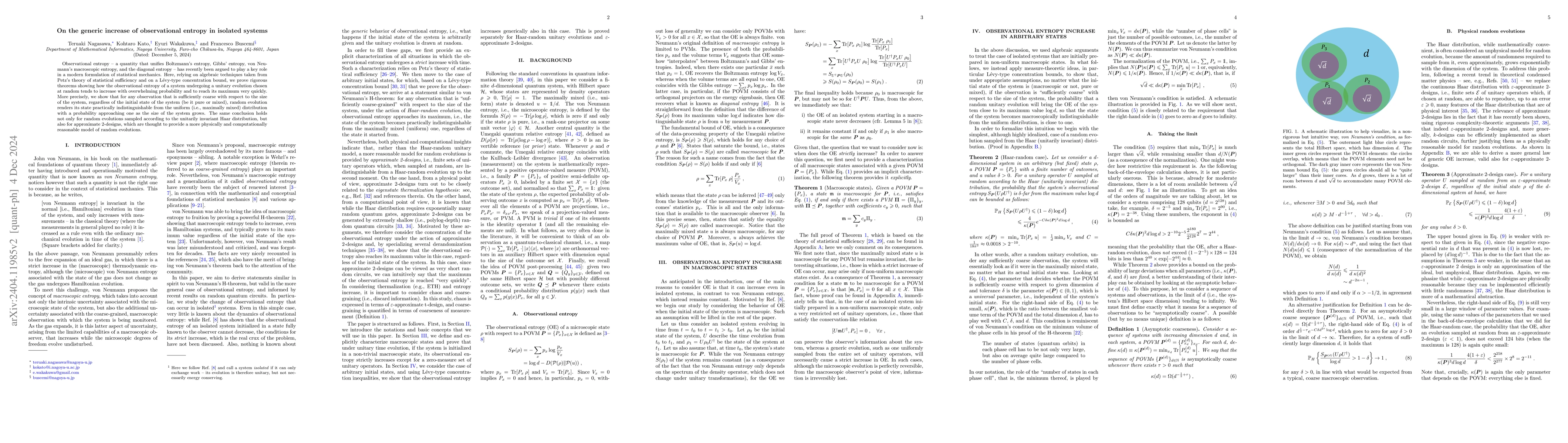 Thumbnail for On the generic increase of observational entropy in isolated systems