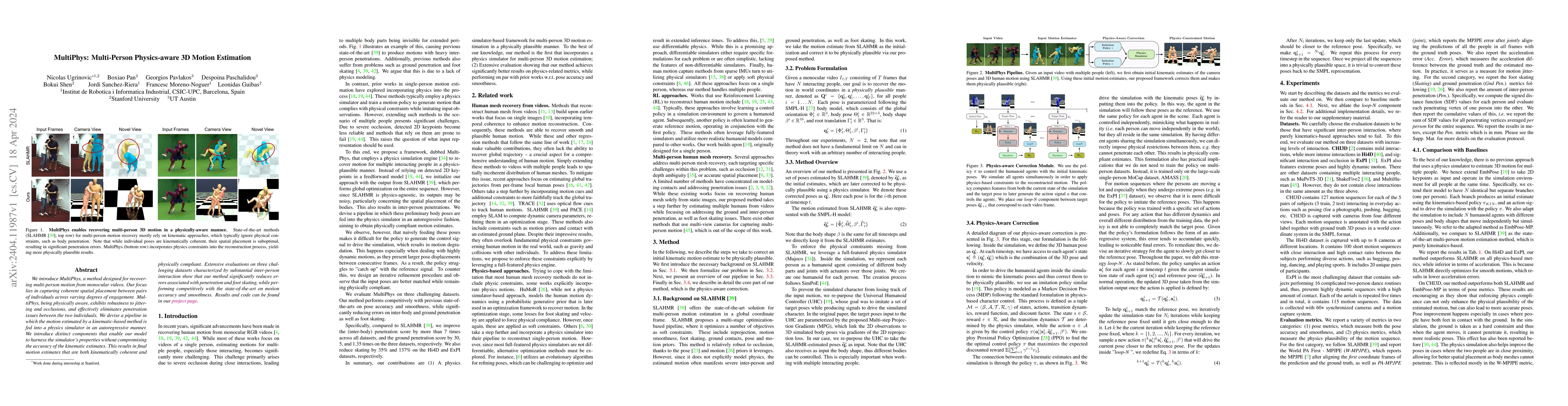 Thumbnail for MultiPhys: Multi-Person Physics-aware 3D Motion Estimation