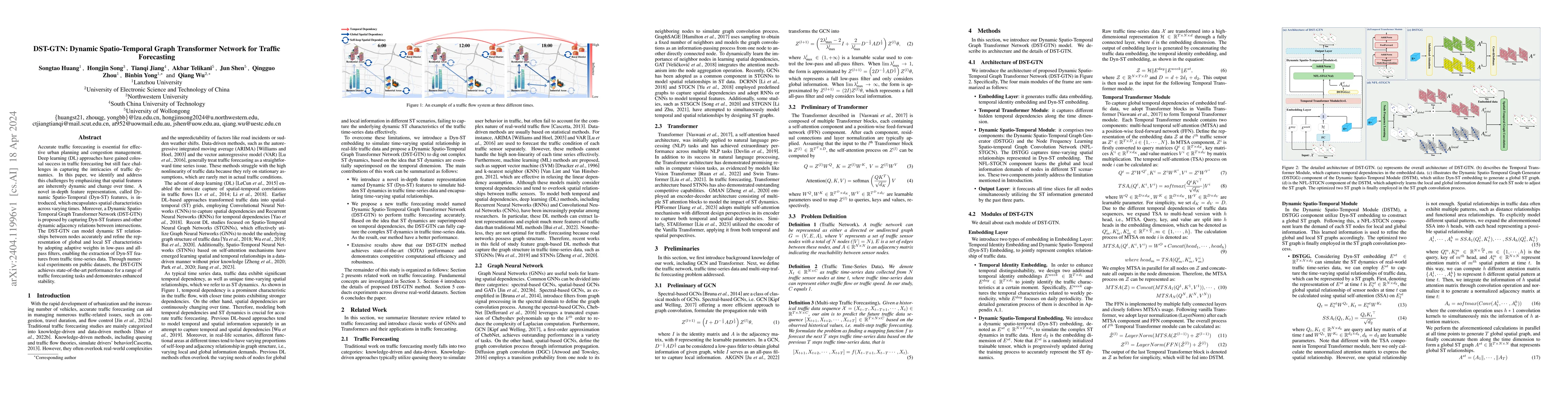 Thumbnail for DST-GTN: Dynamic Spatio-Temporal Graph Transformer Network for Traffic
  Forecasting