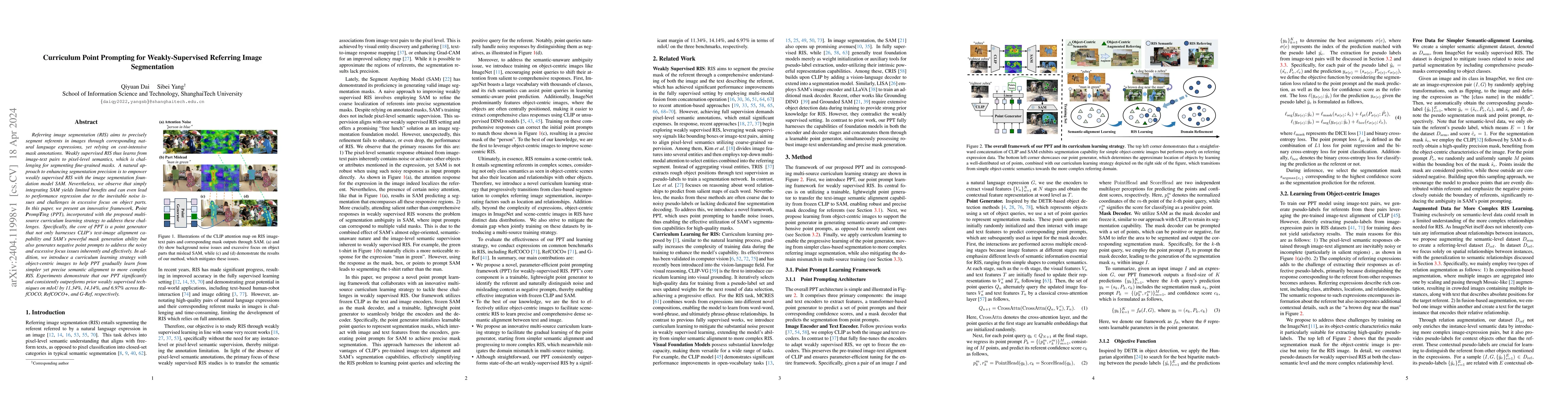 Thumbnail for Curriculum Point Prompting for Weakly-Supervised Referring Image
  Segmentation
