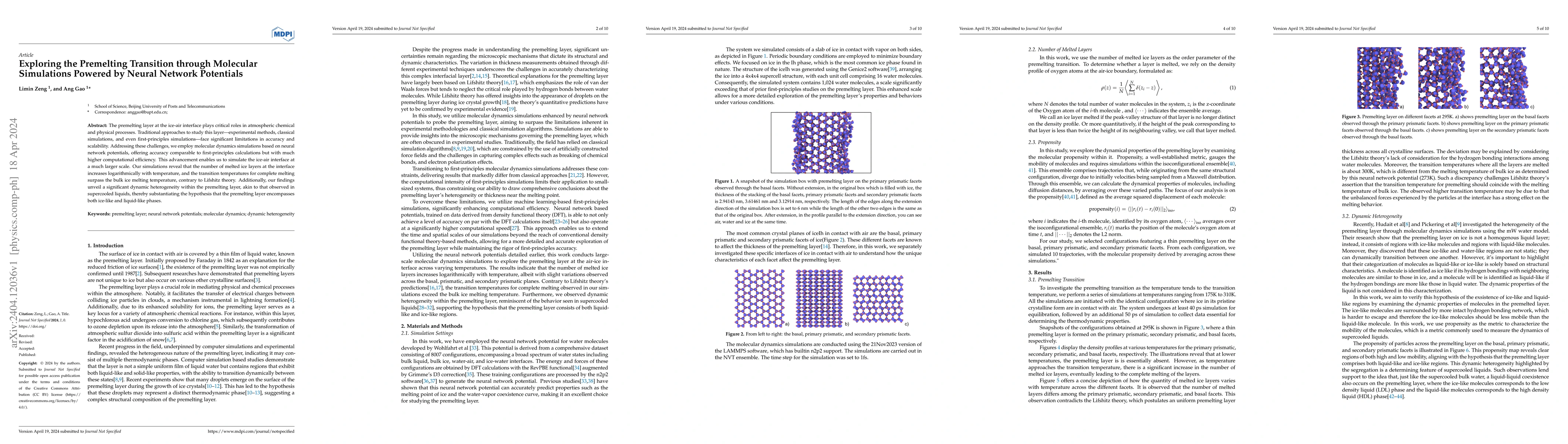 Thumbnail for Exploring the Premelting Transition through Molecular Simulations
  Powered by Neural Network Potentials