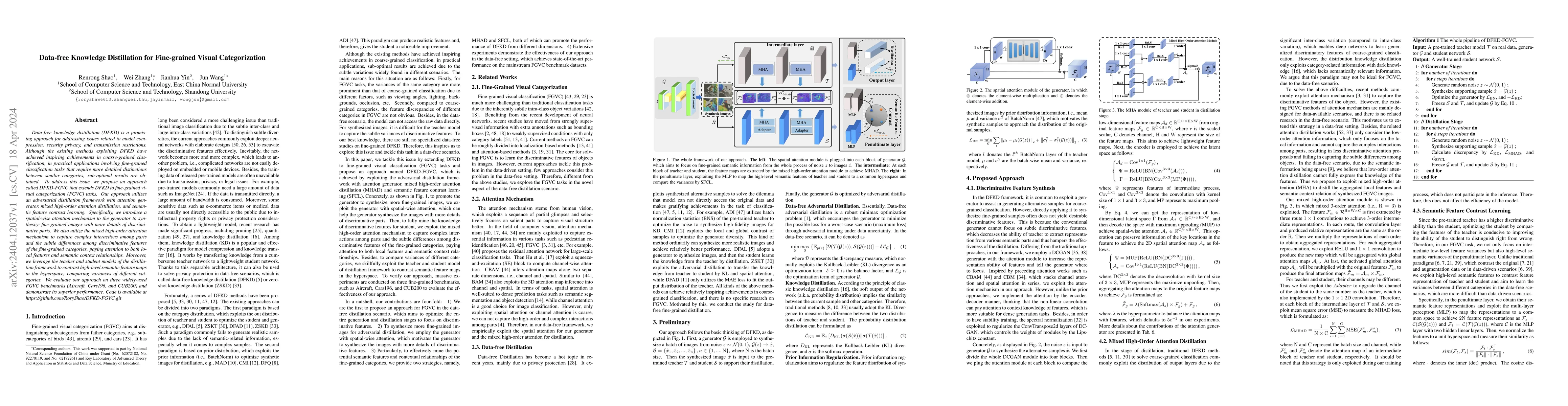 Thumbnail for Data-free Knowledge Distillation for Fine-grained Visual Categorization