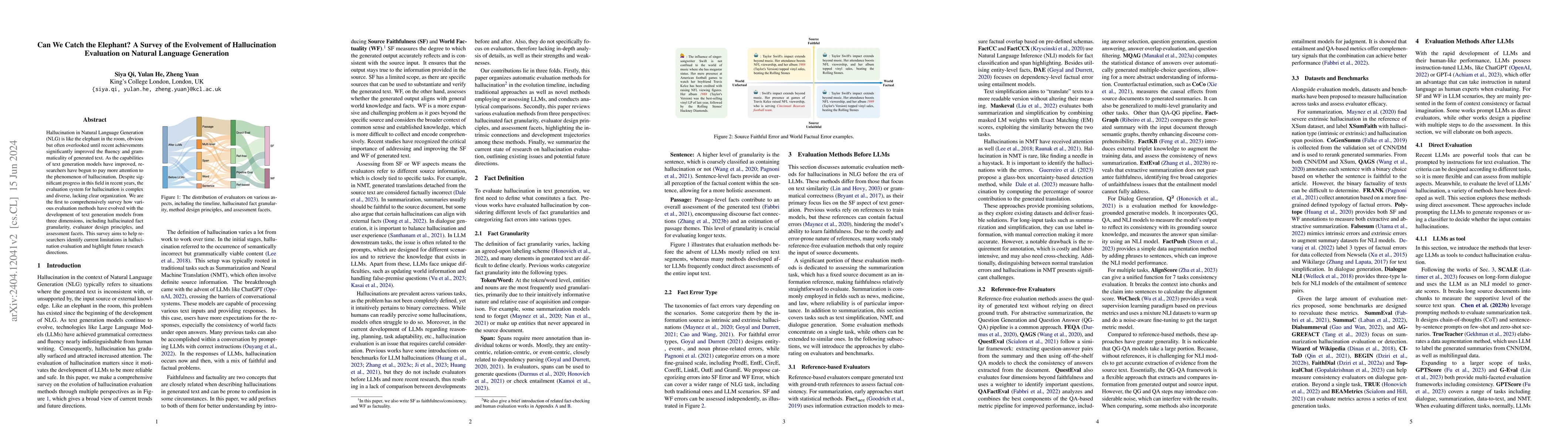 Thumbnail for Can We Catch the Elephant? A Survey of the Evolvement of Hallucination
  Evaluation on Natural Language Generation