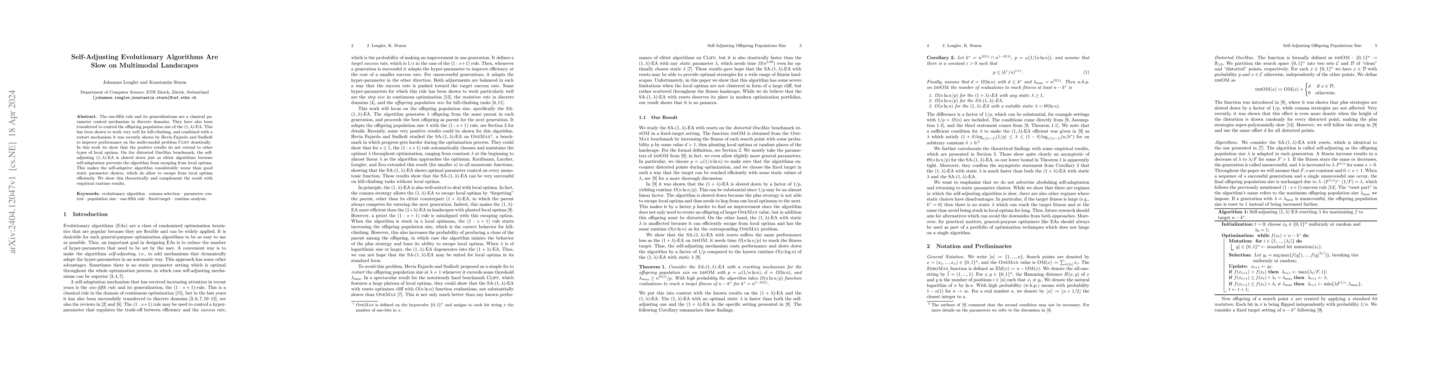 Thumbnail for Self-Adjusting Evolutionary Algorithms Are Slow on Multimodal Landscapes