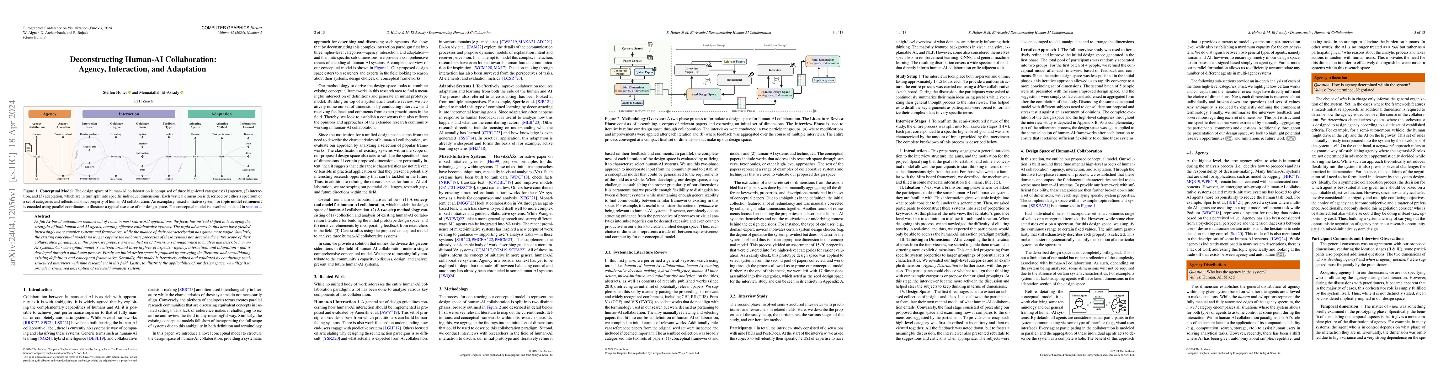 Thumbnail for Deconstructing Human-AI Collaboration: Agency, Interaction, and
  Adaptation