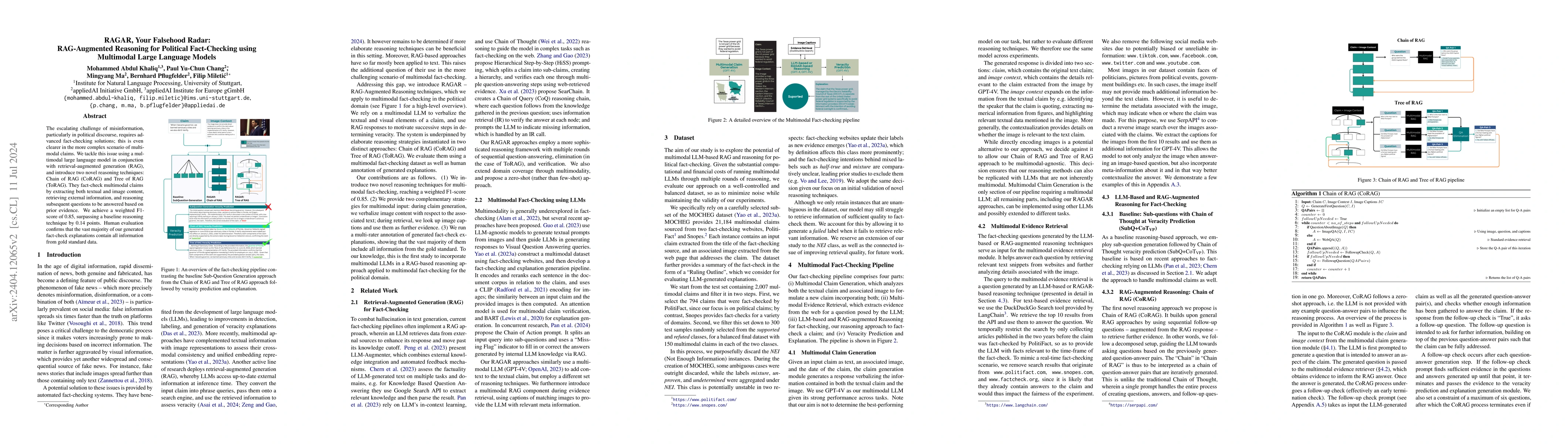 Thumbnail for RAGAR, Your Falsehood Radar: RAG-Augmented Reasoning for Political
  Fact-Checking using Multimodal Large Language Models
