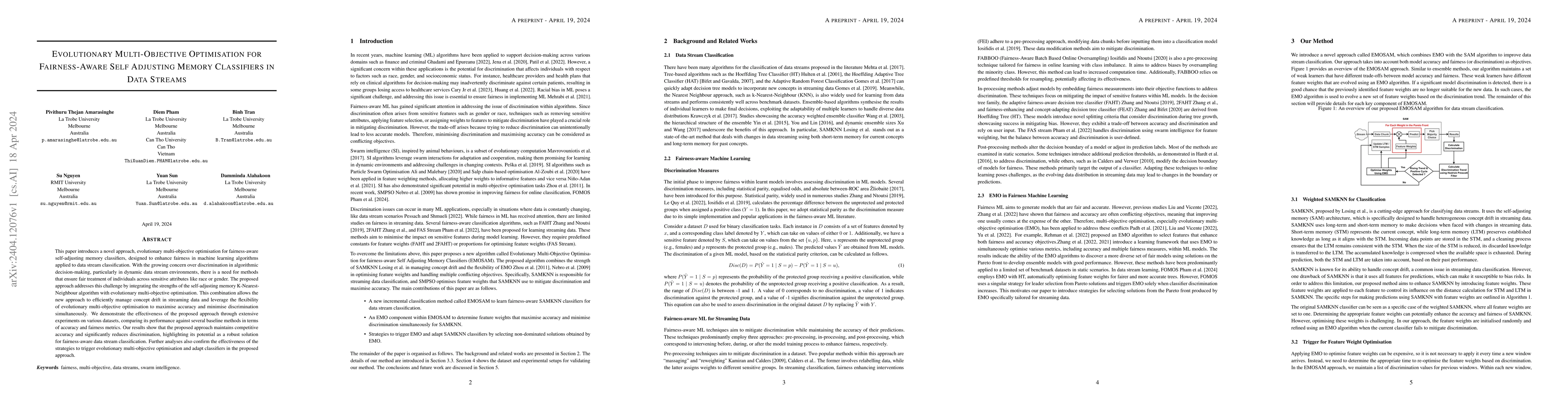Thumbnail for Evolutionary Multi-Objective Optimisation for Fairness-Aware Self
  Adjusting Memory Classifiers in Data Streams