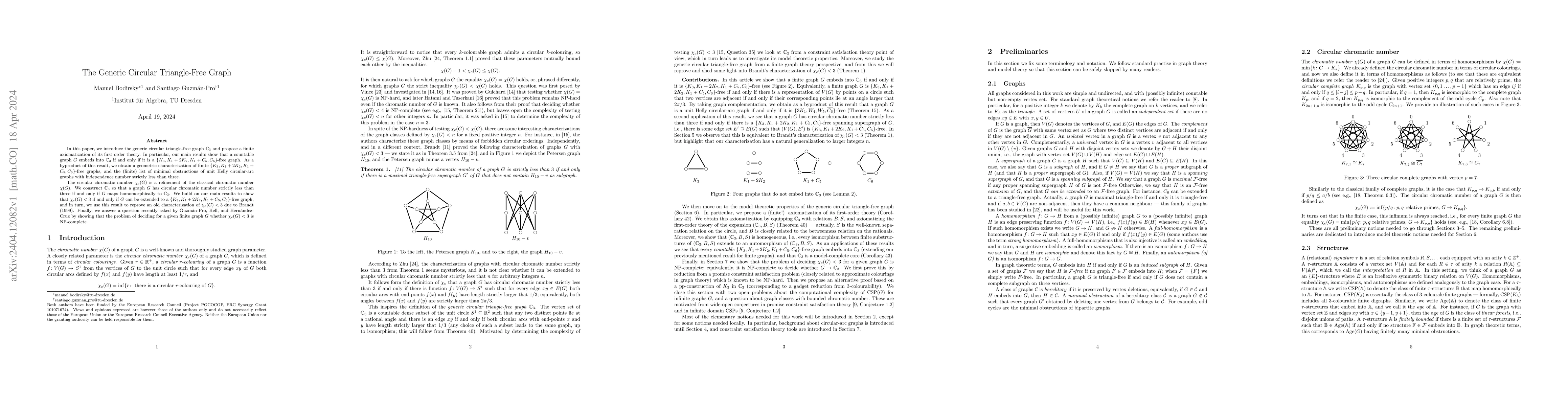 Thumbnail for The Generic Circular Triangle-Free Graph