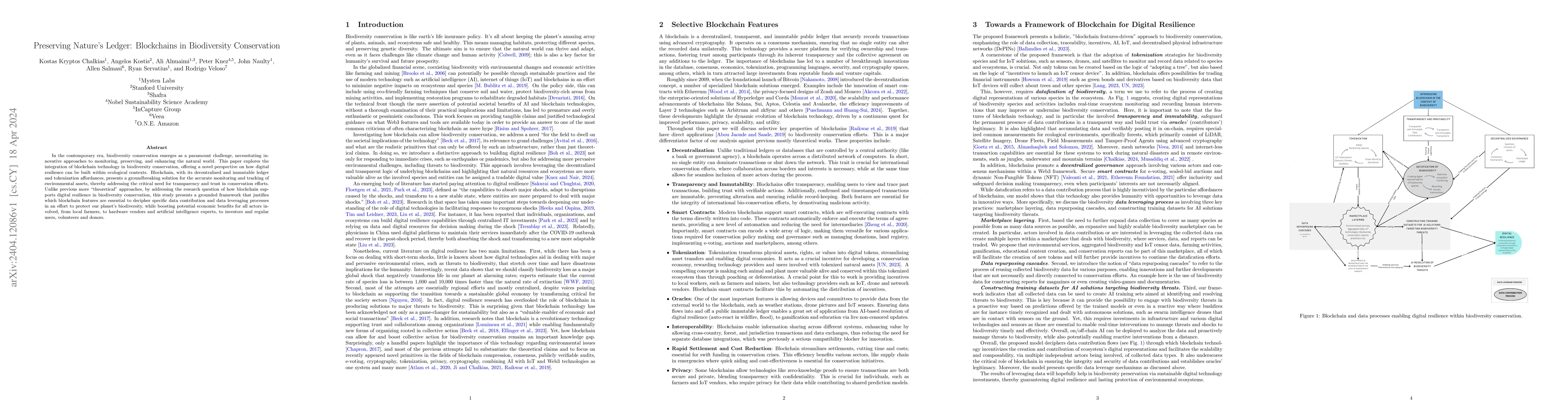 Thumbnail for Preserving Nature's Ledger: Blockchains in Biodiversity Conservation