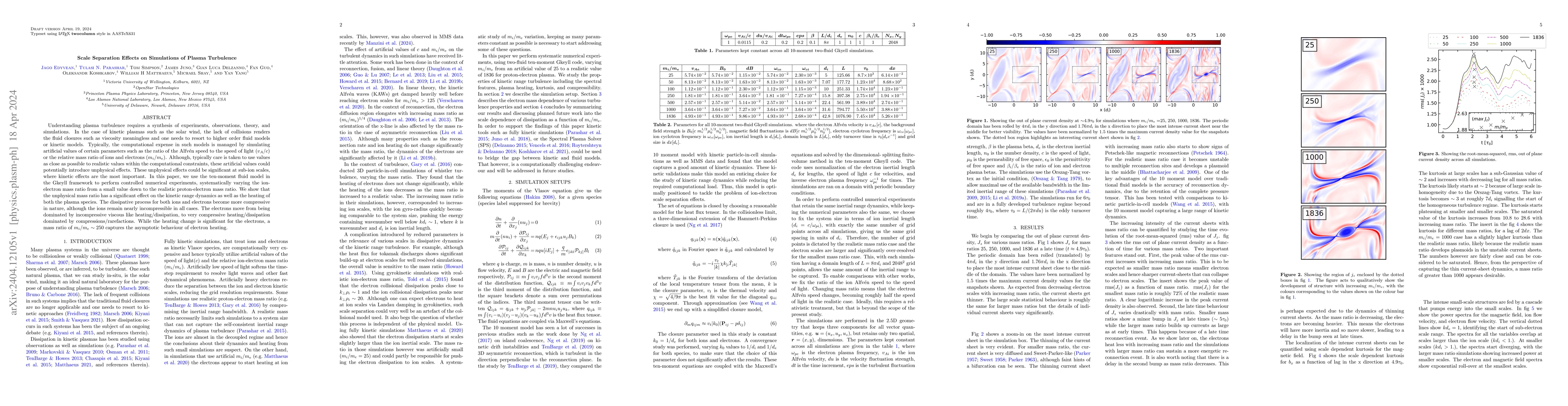 Thumbnail for Scale Separation Effects on Simulations of Plasma Turbulence