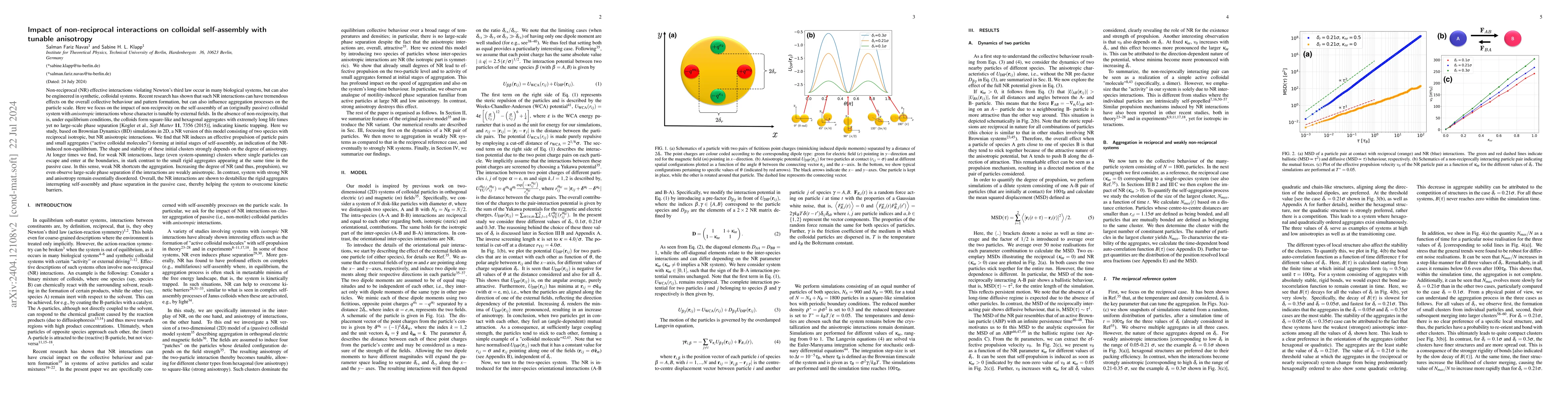 Thumbnail for Impact of non-reciprocal interactions on colloidal self-assembly with
  tunable anisotropy