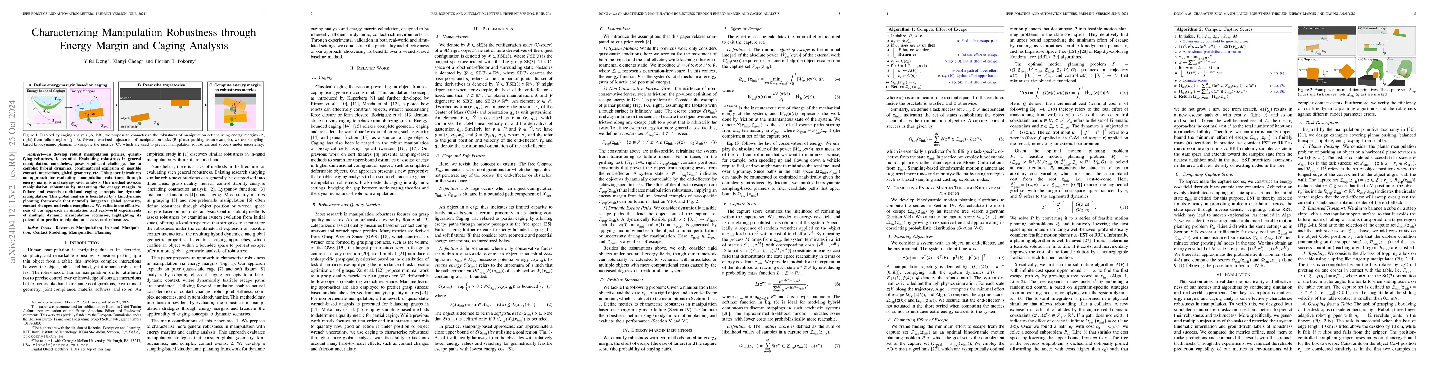 Thumbnail for Caging in Motion: Characterizing Robustness in Manipulation through
  Energy Margin and Dynamic Caging Analysis