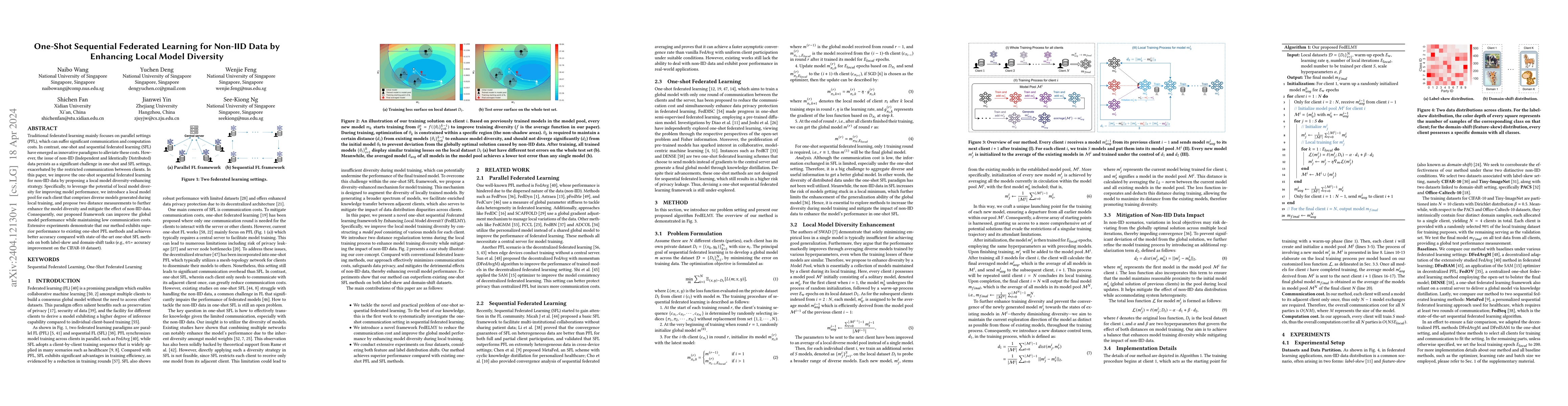 Thumbnail for One-Shot Sequential Federated Learning for Non-IID Data by Enhancing
  Local Model Diversity