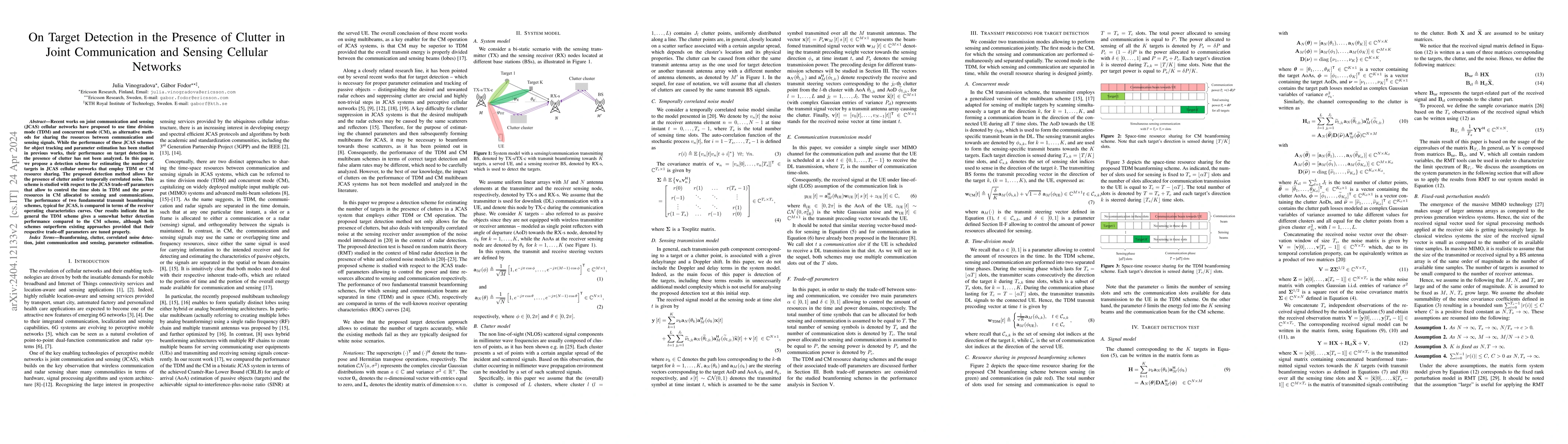 Thumbnail for On Target Detection in the Presence of Clutter in Joint Communication
  and Sensing Cellular Networks