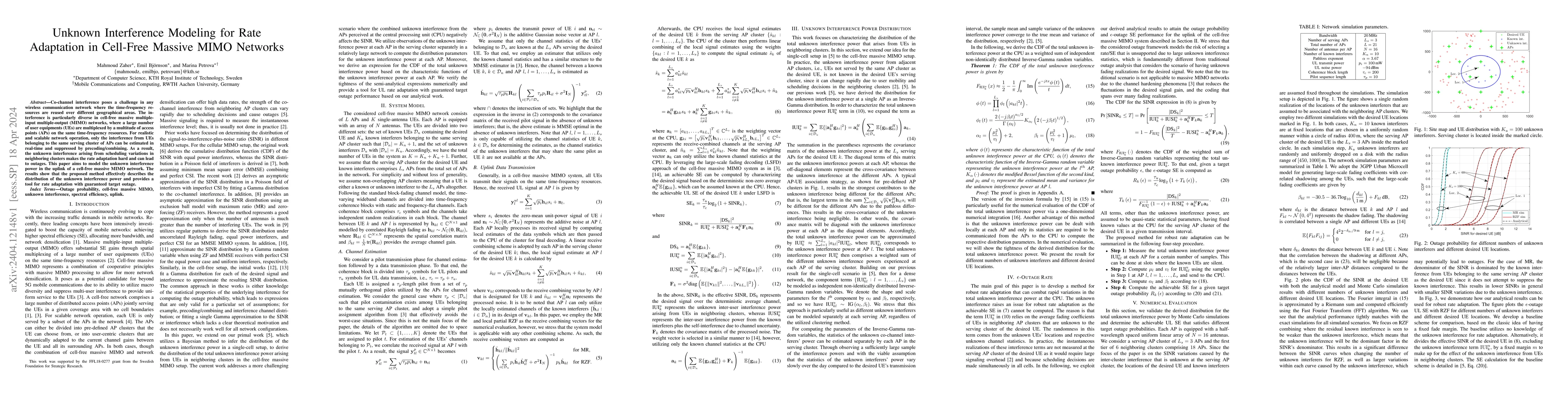 Thumbnail for Unknown Interference Modeling for Rate Adaptation in Cell-Free Massive
  MIMO Networks