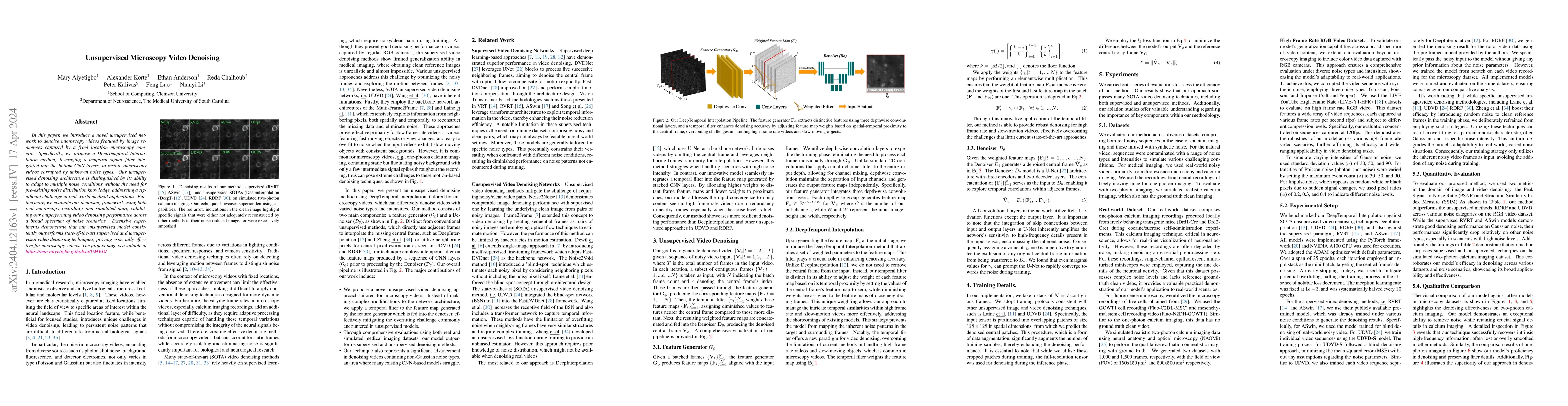 Thumbnail for Unsupervised Microscopy Video Denoising