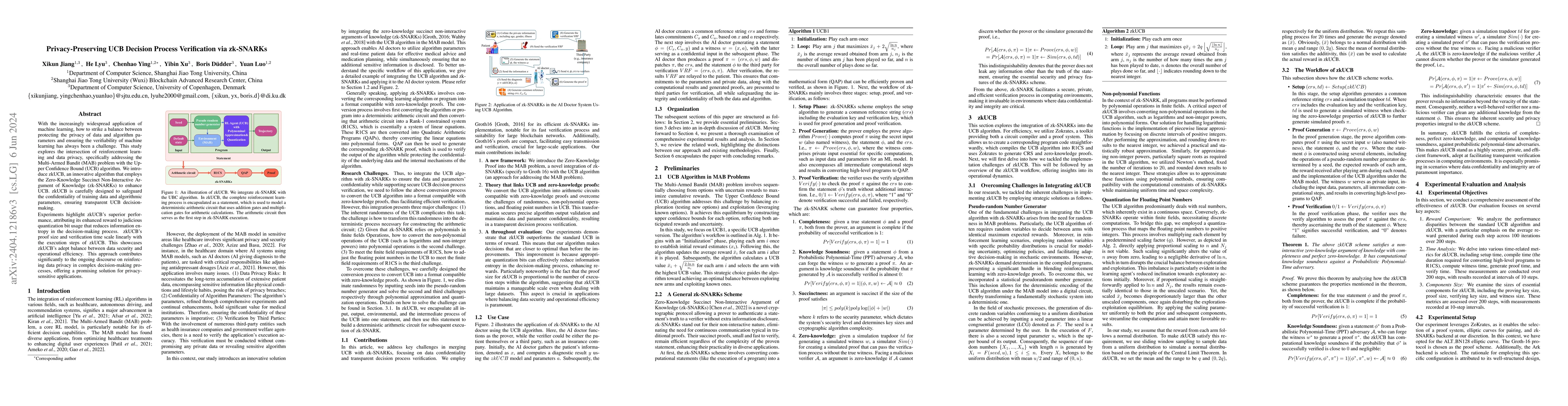 Thumbnail for Privacy-Preserving UCB Decision Process Verification via zk-SNARKs