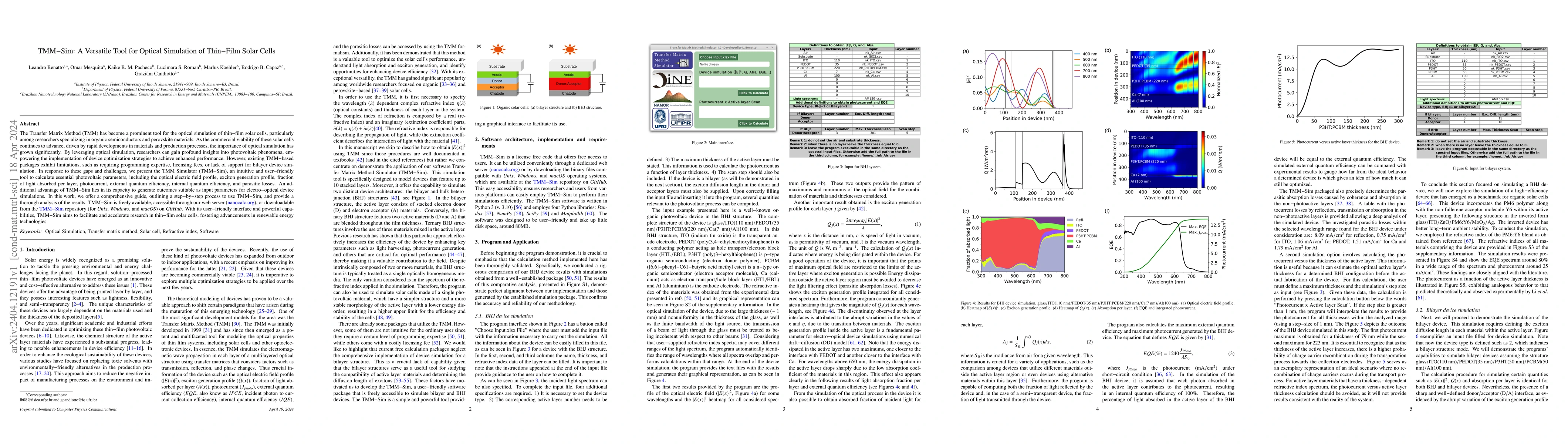 Thumbnail for TMM$-$Sim: A Versatile Tool for Optical Simulation of Thin$-$Film Solar
  Cells