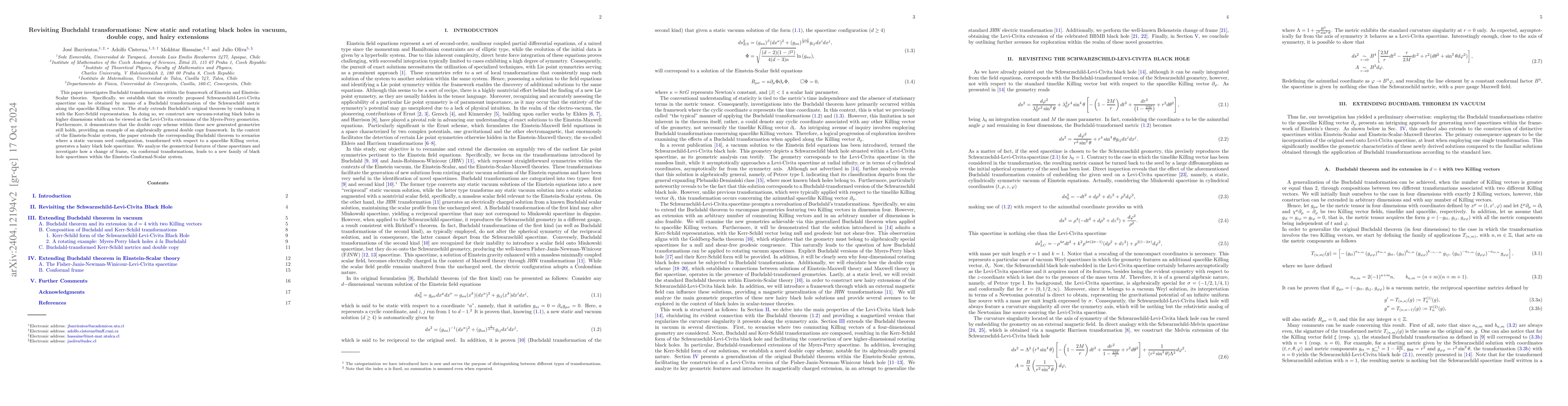 Thumbnail for Revisiting Buchdahl transformations: New static and rotating black holes
  in vacuum, double copy, and hairy extensions