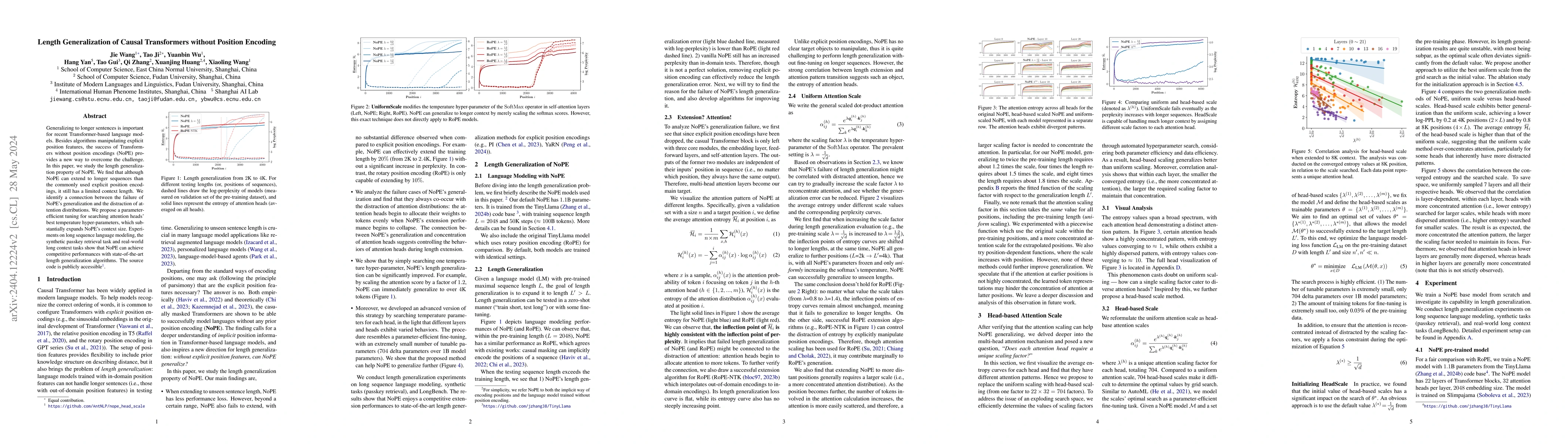 Thumbnail for Length Generalization of Causal Transformers without Position Encoding