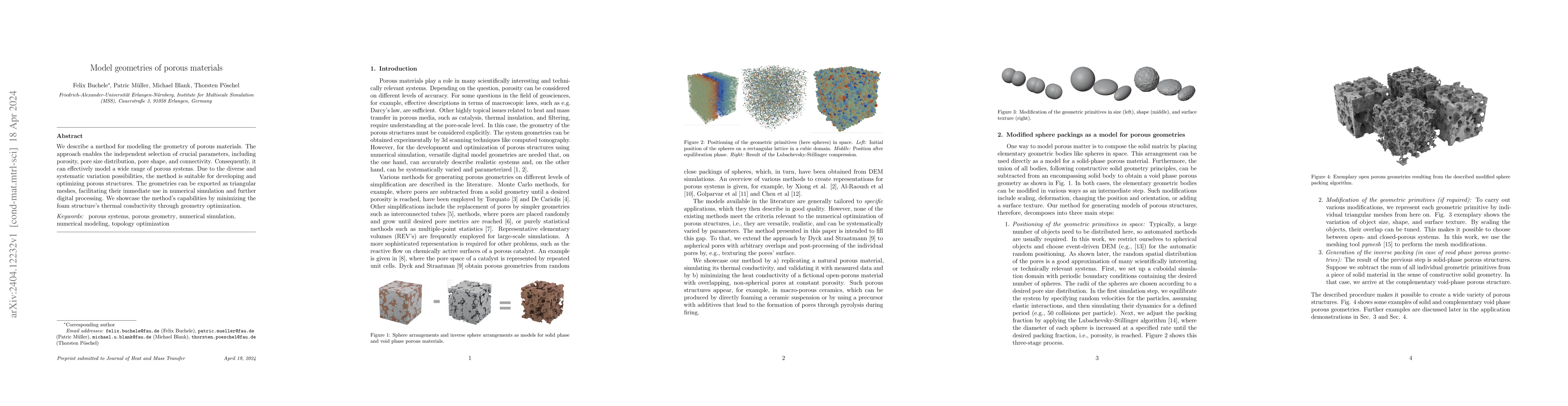 Thumbnail for Model geometries of porous materials