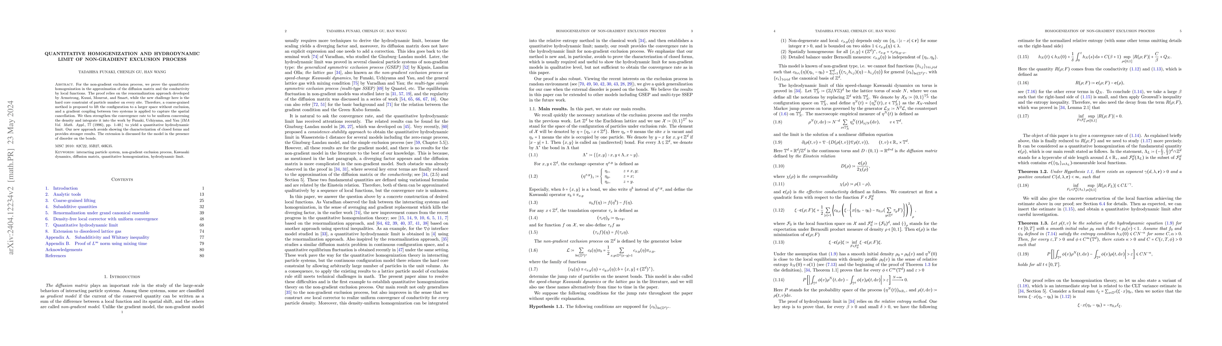 Thumbnail for Quantitative homogenization and hydrodynamic limit of non-gradient
  exclusion process