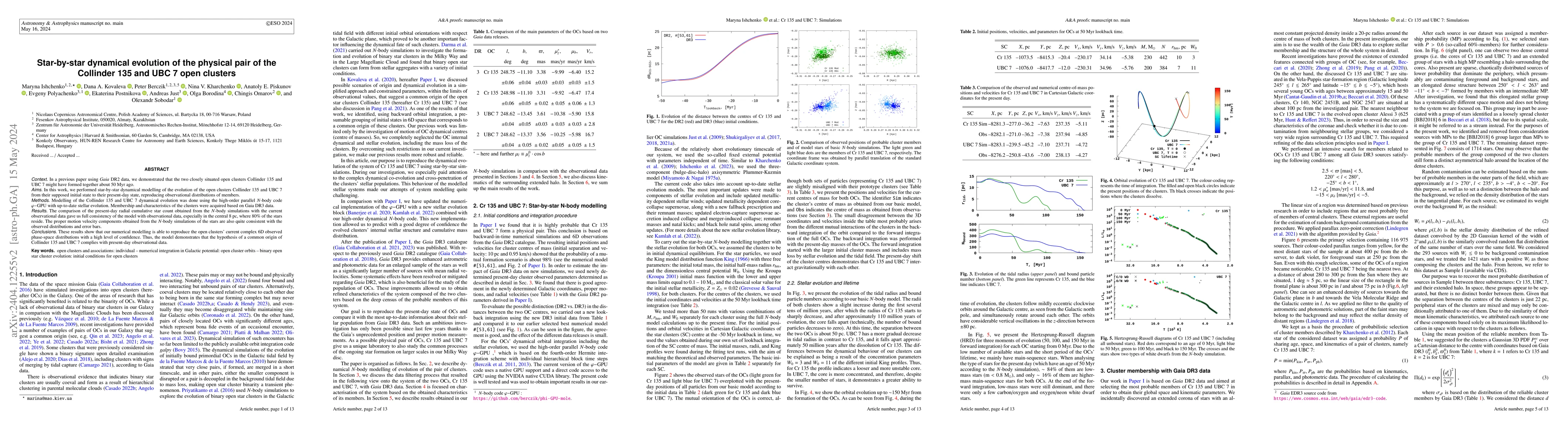 Thumbnail for Star-by-star dynamical evolution of the physical pair of the Collinder
  135 and UBC 7 open clusters