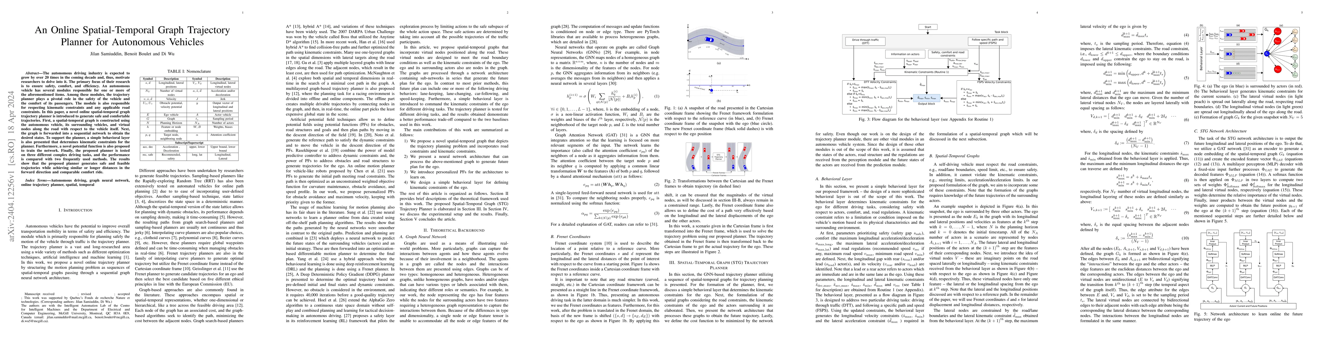 Thumbnail for An Online Spatial-Temporal Graph Trajectory Planner for Autonomous
  Vehicles