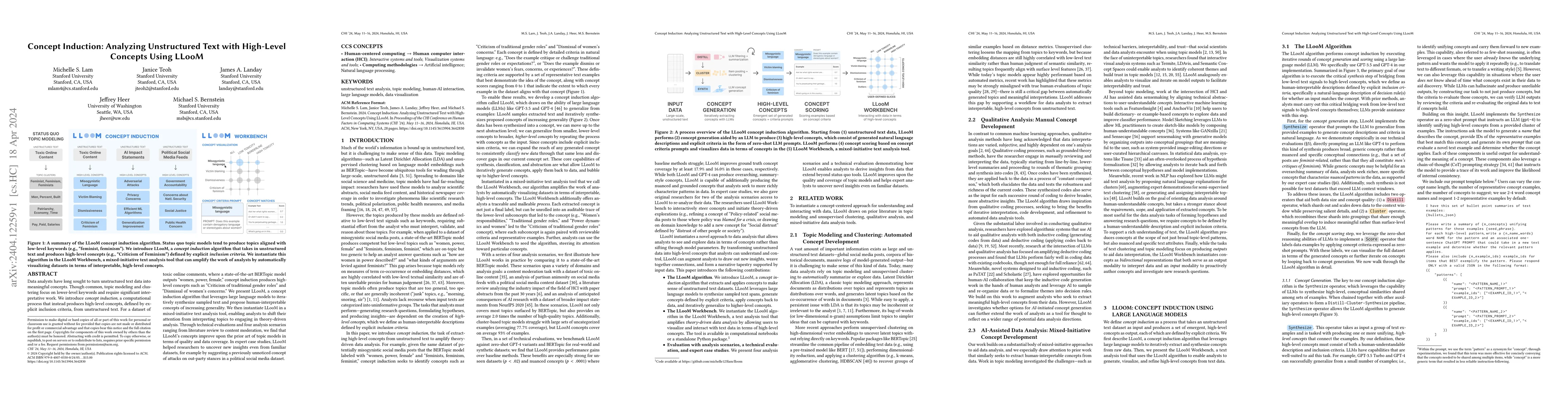 Thumbnail for Concept Induction: Analyzing Unstructured Text with High-Level Concepts
  Using LLooM