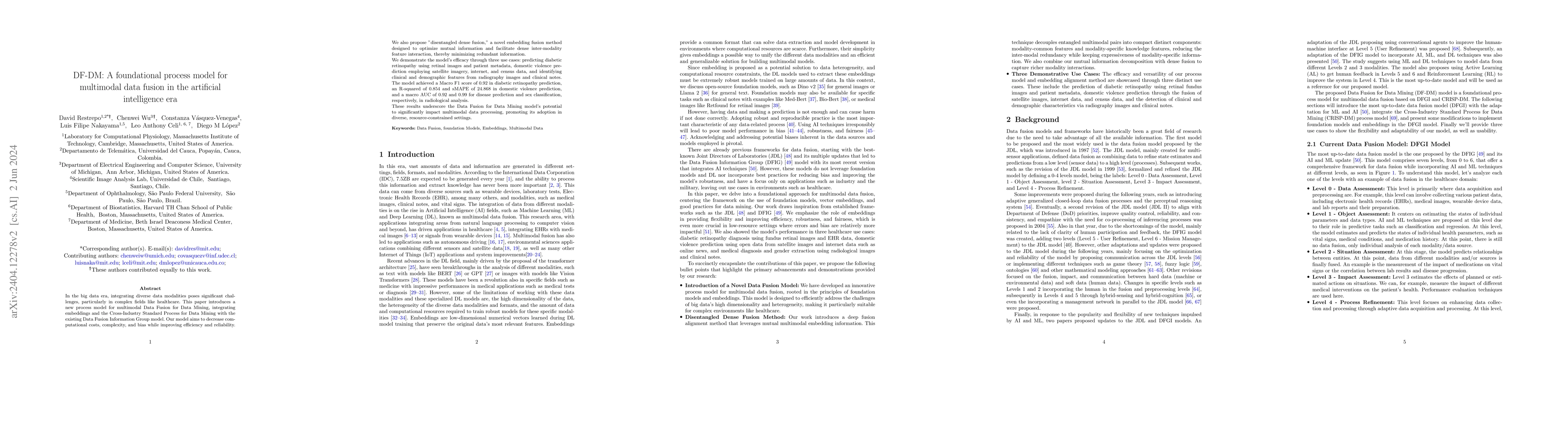 Thumbnail for DF-DM: A foundational process model for multimodal data fusion in the
  artificial intelligence era