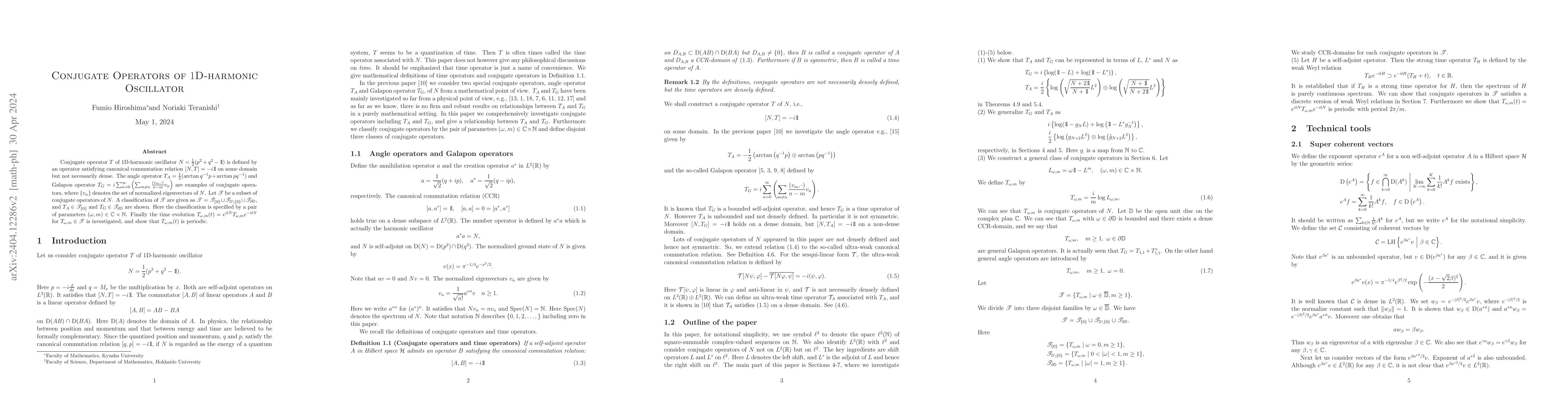 Thumbnail for Conjugate Operators of 1D-harmonic Oscillator