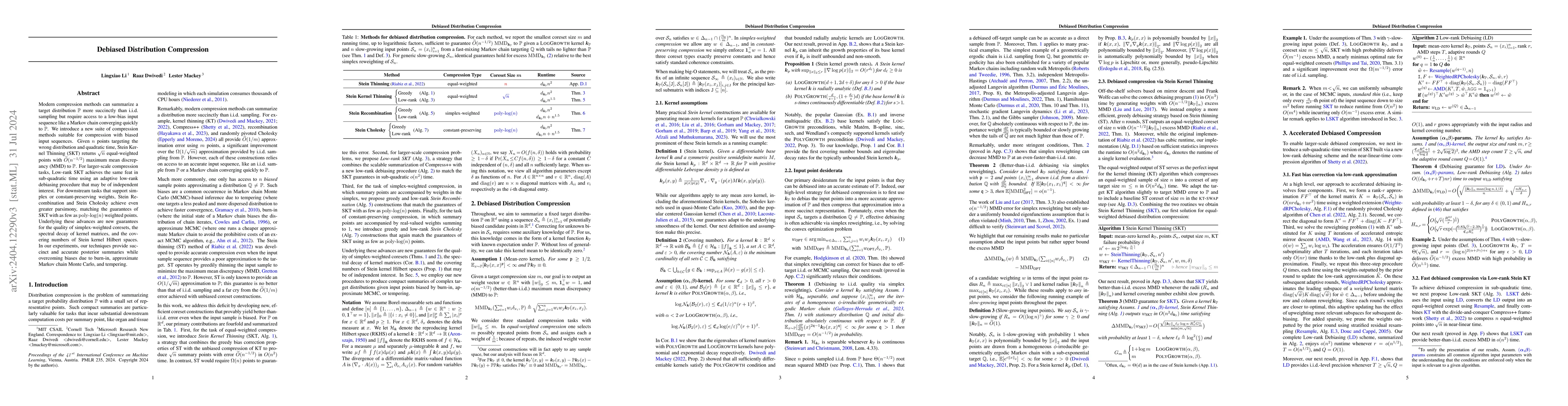 Thumbnail for Debiased Distribution Compression