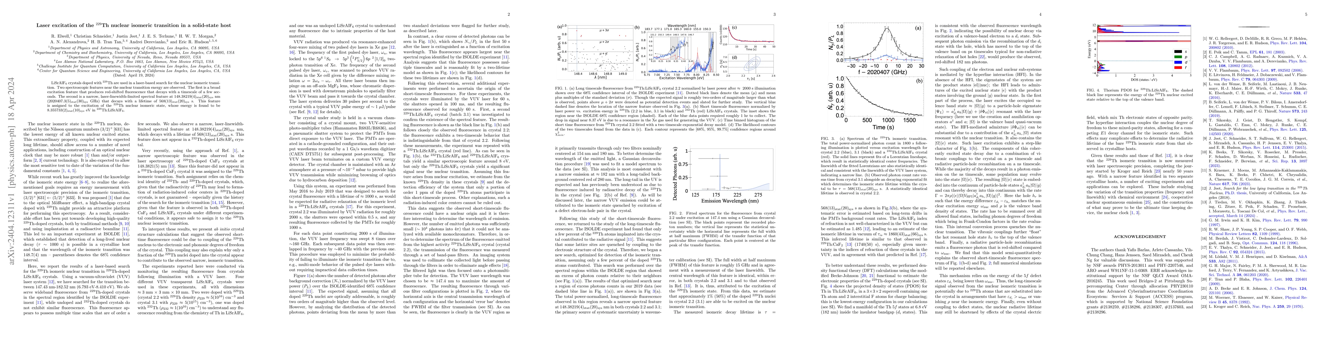 Thumbnail for Laser excitation of the $^{229}$Th nuclear isomeric transition in a
  solid-state host