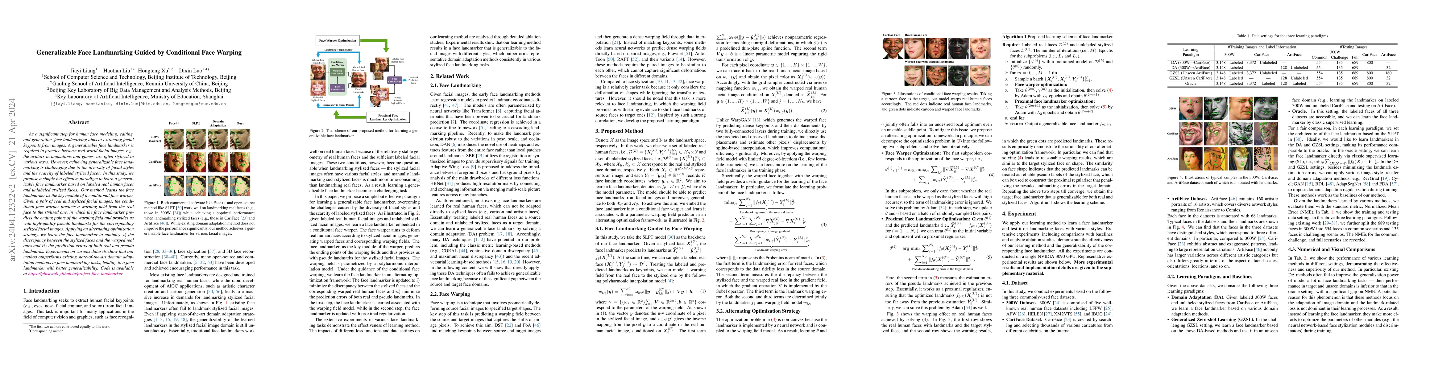 Thumbnail for Generalizable Face Landmarking Guided by Conditional Face Warping