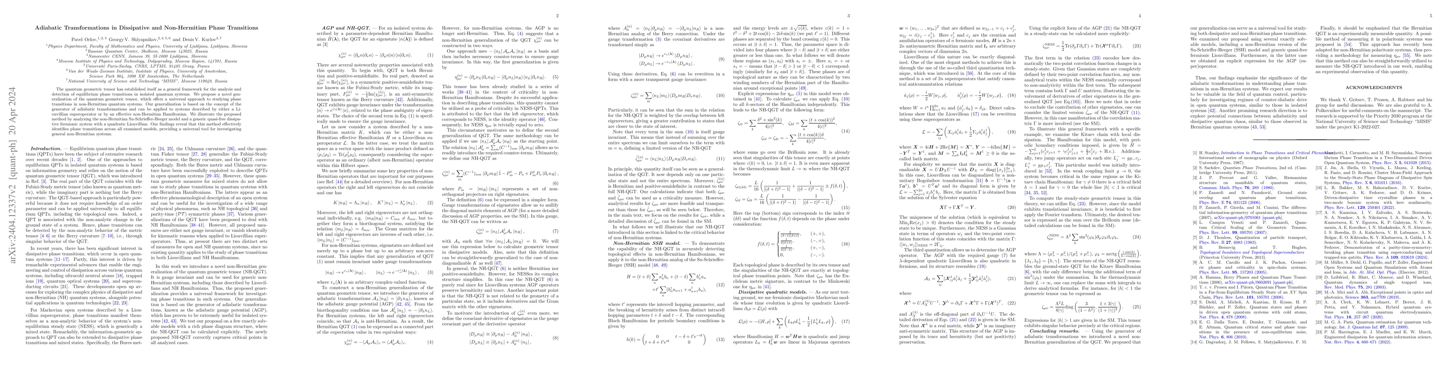 Thumbnail for Adiabatic Transformations in Dissipative and Non-Hermitian Phase
  Transitions