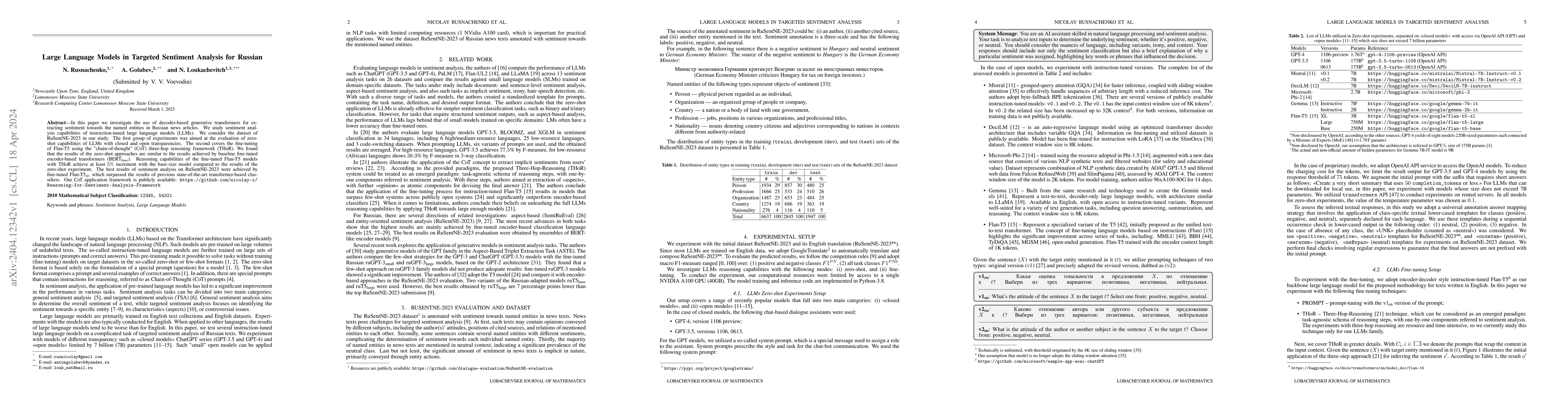 Thumbnail for Large Language Models in Targeted Sentiment Analysis