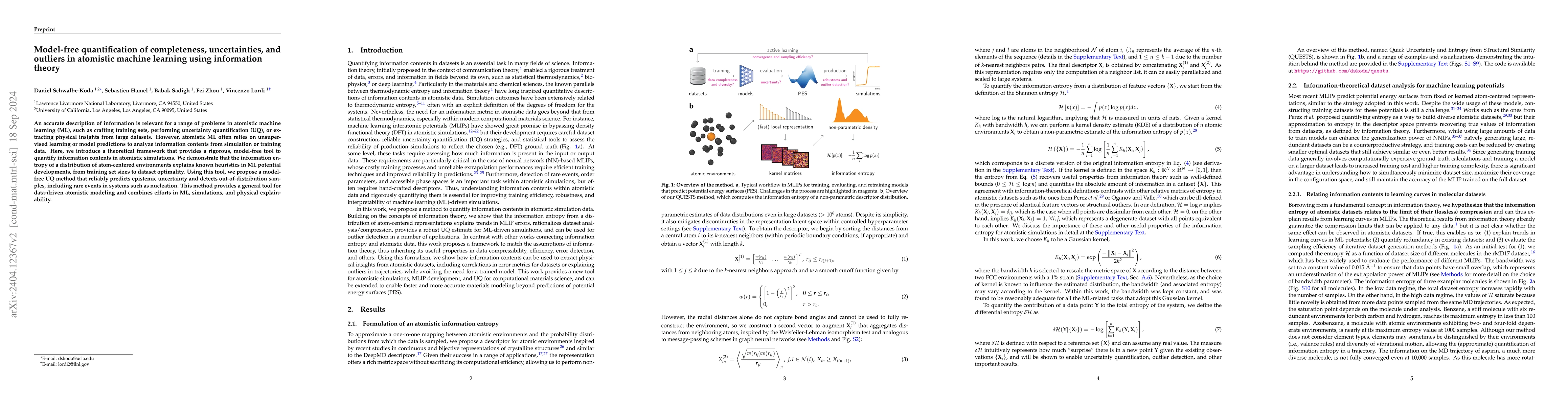 Thumbnail for Information theory unifies atomistic machine learning, uncertainty
  quantification, and materials thermodynamics