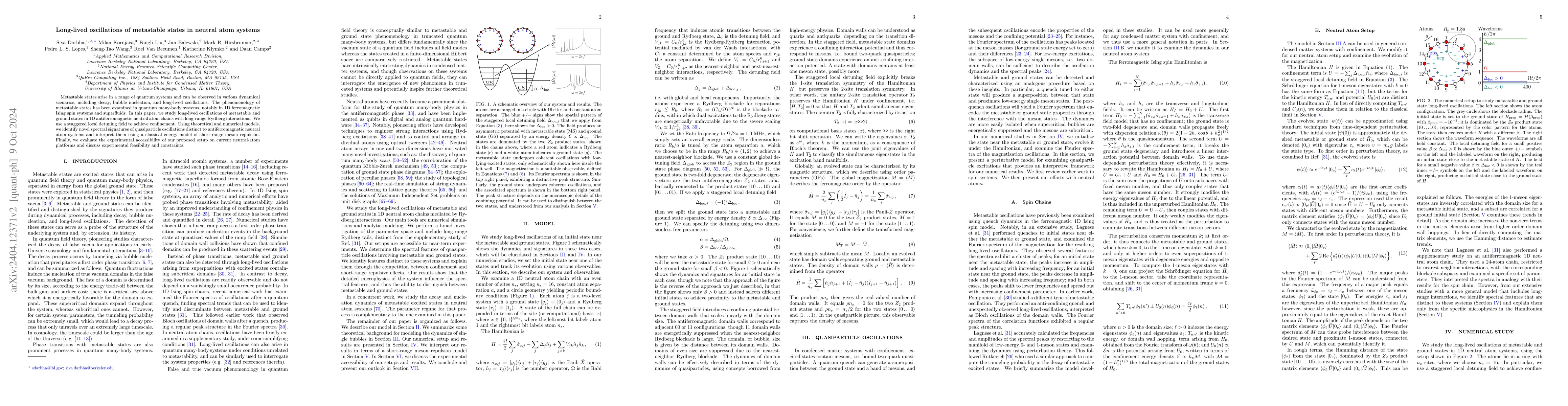Thumbnail for Long-lived oscillations of false and true vacuum states in neutral atom
  systems