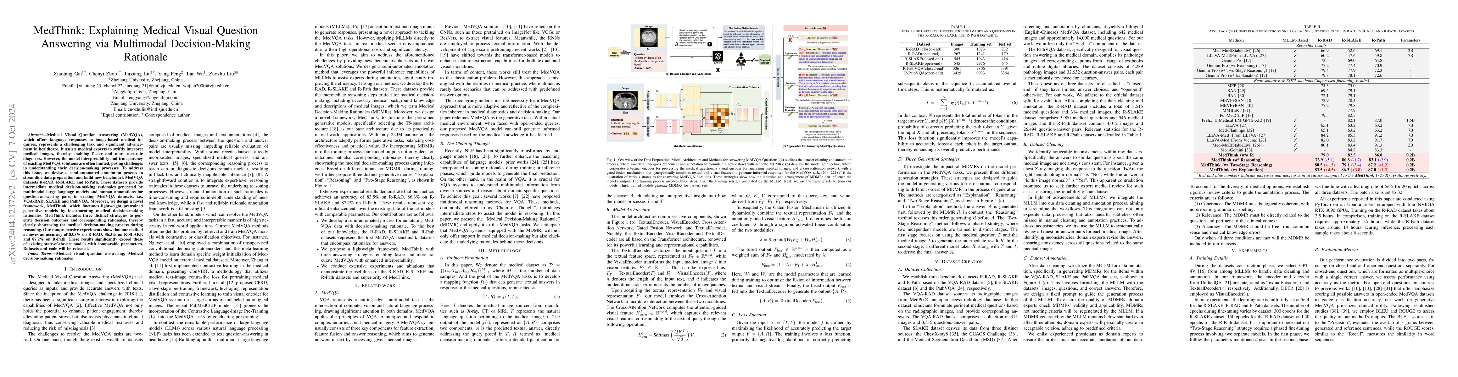 Thumbnail for MedThink: Explaining Medical Visual Question Answering via Multimodal
  Decision-Making Rationale