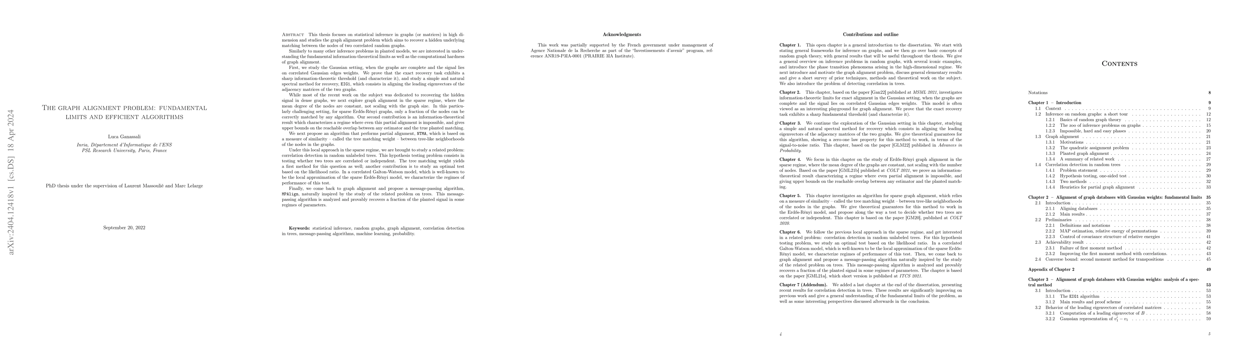 Thumbnail for The graph alignment problem: fundamental limits and efficient algorithms