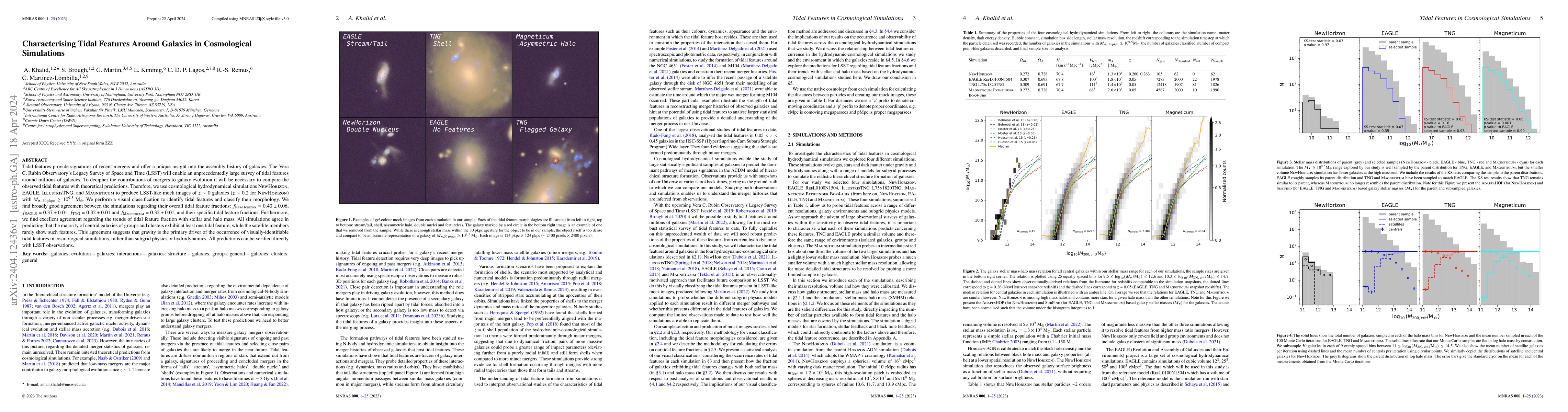 Thumbnail for Characterising Tidal Features Around Galaxies in Cosmological
  Simulations